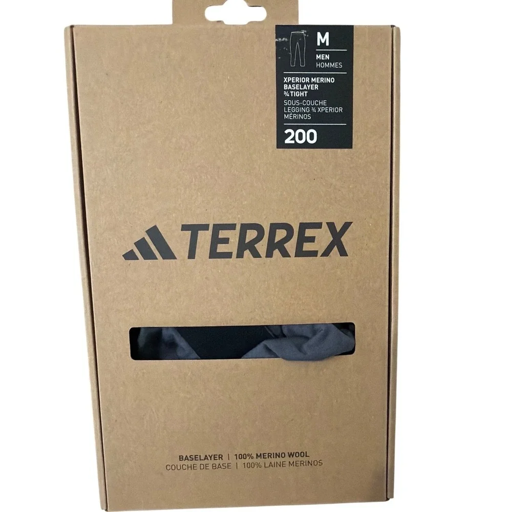 adidas Terrex Xperior Merino 200 3/4 Baselayer Tights NWT Men's M